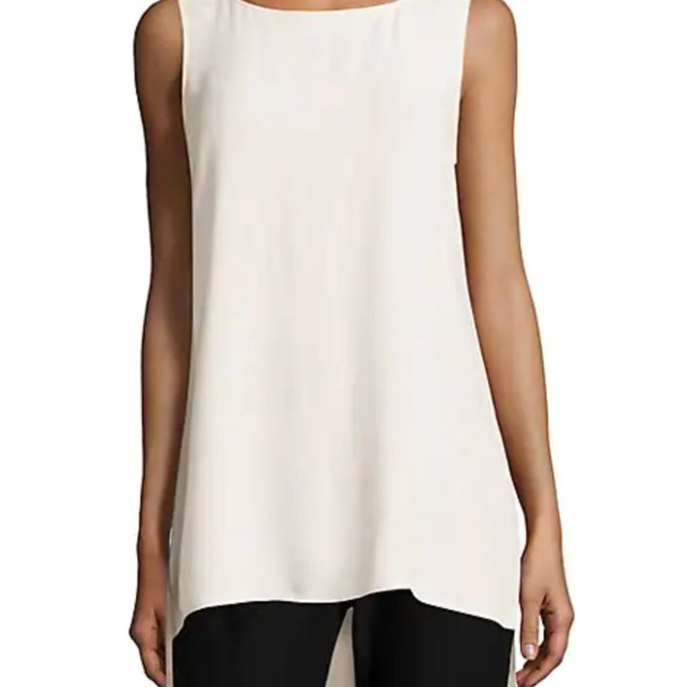 Eileen Fisher  Silk Long Hi Lo Tunic Shell Top Size XS
